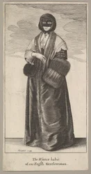 Dama inglesa en traje de invierno
