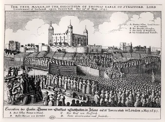 Ejecución de Strafford, 12 de mayo de 1641 (grabado) (foto b/n)