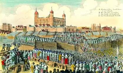Primera Revolución Inglesa (1641-1649): ejecución del político inglés Thomas Wentworth de Strafford (1593-1641) el 12/05/1641 en Tower Hill en Londres
