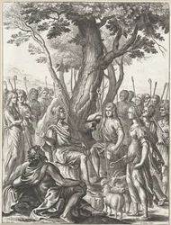 Pastor Melibeo juzga el juego de los pastores Corydon y Thyrsis Obras de Virgilio (título de la serie)