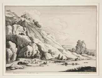 Paisaje con un puente de piedra