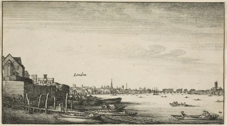 Londres visto desde el río Támesis en Milford Stairs debajo de Arundel House
