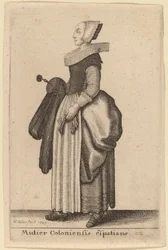Mujer coloniense paseando