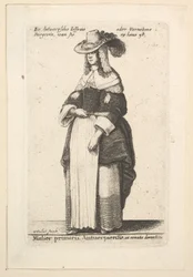 Mujer principal de Amberes, en ornato doméstico, 1625-77