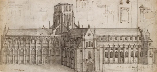 La antigua catedral de San Pablo desde el noreste, mediados del siglo XVII