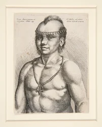 Retrato de un nativo americano, probablemente el guerrero llamado Jaques de la nación Musee-Delaware