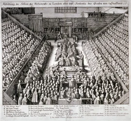 El juicio de Thomas Wentworth, Conde de Strafford, Westminster Hall, Londres