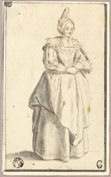 La dama con el pequeño gorro levantado, después de una impresión de La Noblesse