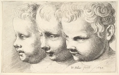 Tres cabezas de niños