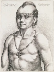 Indio de veintitrés años de Virginia, grabado de Wenceslaus Hollar (1607-1677)