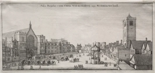 Vista de Londres: New Palace Yard con Westminster Hall y la Clock House, 1647