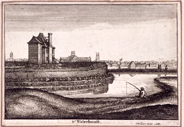 Vista del área alrededor de New River Head, Finsbury, Londres, 1665