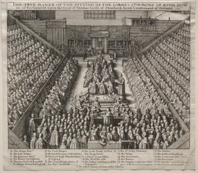 Salón de Westminster, Interior, con el juicio del Conde de Strafford