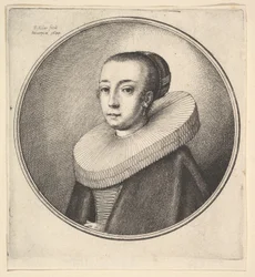 Mujer con gorguera circular de encaje, 1644