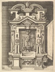 Diseño para un Lavabo, Placa 85 de Architectura de Dietterlin, 1598