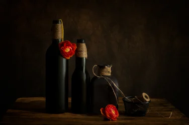 Botellas oscuras y floración