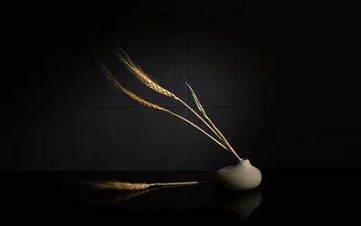 Naturaleza muerta con trigo dorado
