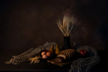Naturaleza muerta rústica de la cosecha