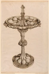 Dibujo, centro de mesa de plata, 1498