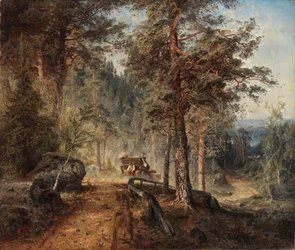 Camino en Häme un día caluroso de verano, 1860