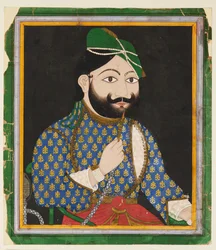 Hombre barbudo con turbante verde