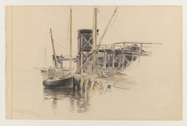 Velero atracado, Newport
