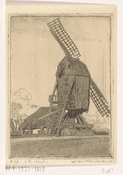 Molino de trigo con dos velas cerca de Bennekom
El viejo molino (título original)
