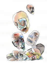 Cabezas humanas abstractas