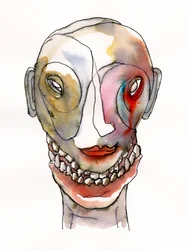 Retrato con sonrisa deformada