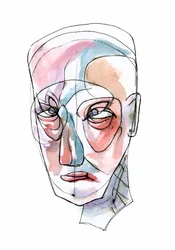 Rostro abstracto y expresivo