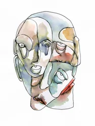 Rostros humanos fragmentados