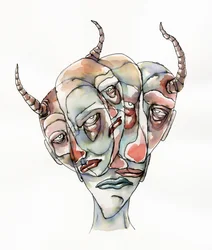 Múltiples rostros surrealistas