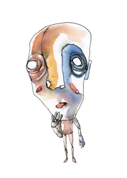 Figura abstracta pensativa