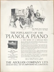 Pianolas de la Compañía Eólica, años 1920