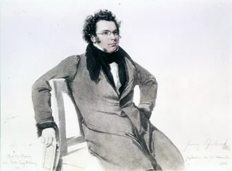 Franz Schubert (1797 - 1828), acuarela de August Reider