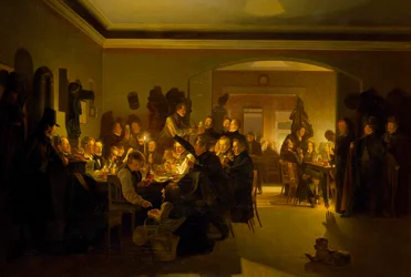 Artistas en el café de Finck en Múnich