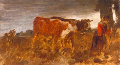 Campesina con vacas