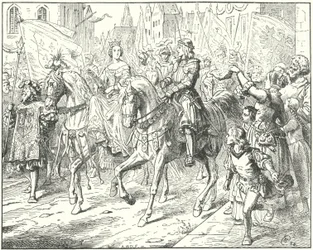 El archiduque Maximiliano, el futuro emperador del Sacro Imperio Romano Maximiliano I, con su esposa, María de Borgoña, en Gante