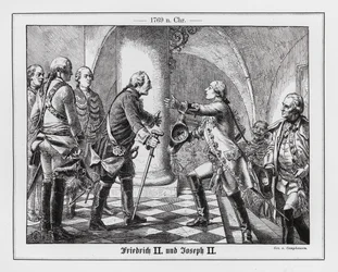 Federico el Grande de Prusia y el emperador del Sacro Imperio Romano Germánico José II