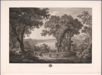 Vista del lago Albano cerca de Roma Der See von Albano dei Rom (título sobre el objeto)
