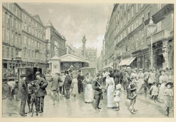 El Graben, plaza central del centro de Viena ...