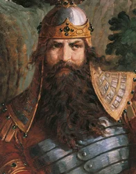 Gunther, rey de Borgoña, hacia 1882-83 (mural)