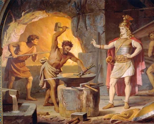 Sigurd va al enano Mime, de la Saga de Sigurd, Salón Inferior, c.1882-83