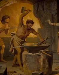 Sigurd va al enano Mime, de la Saga de Sigurd, Salón Inferior, c.1882-83