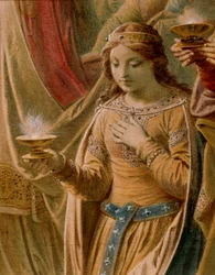 El Milagro del Grial, de la Saga de Lohengrin, Salón (detalle)