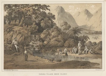 Aldea Kanaka, Islas Bonin, 1855