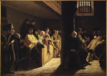 Oficio dominical en la iglesia de la prisión (óleo sobre lienzo)