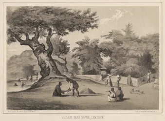 Pueblo cerca de Napha, Lew Chew, 1855