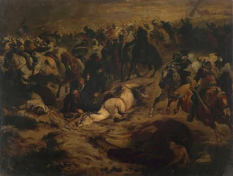 Blücher es herido cerca de Ligny