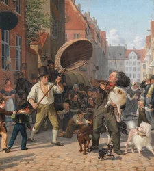 Escena callejera en los días caniculares